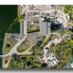 Industry: Aerial Plan view of Ranney Falls Generating Station